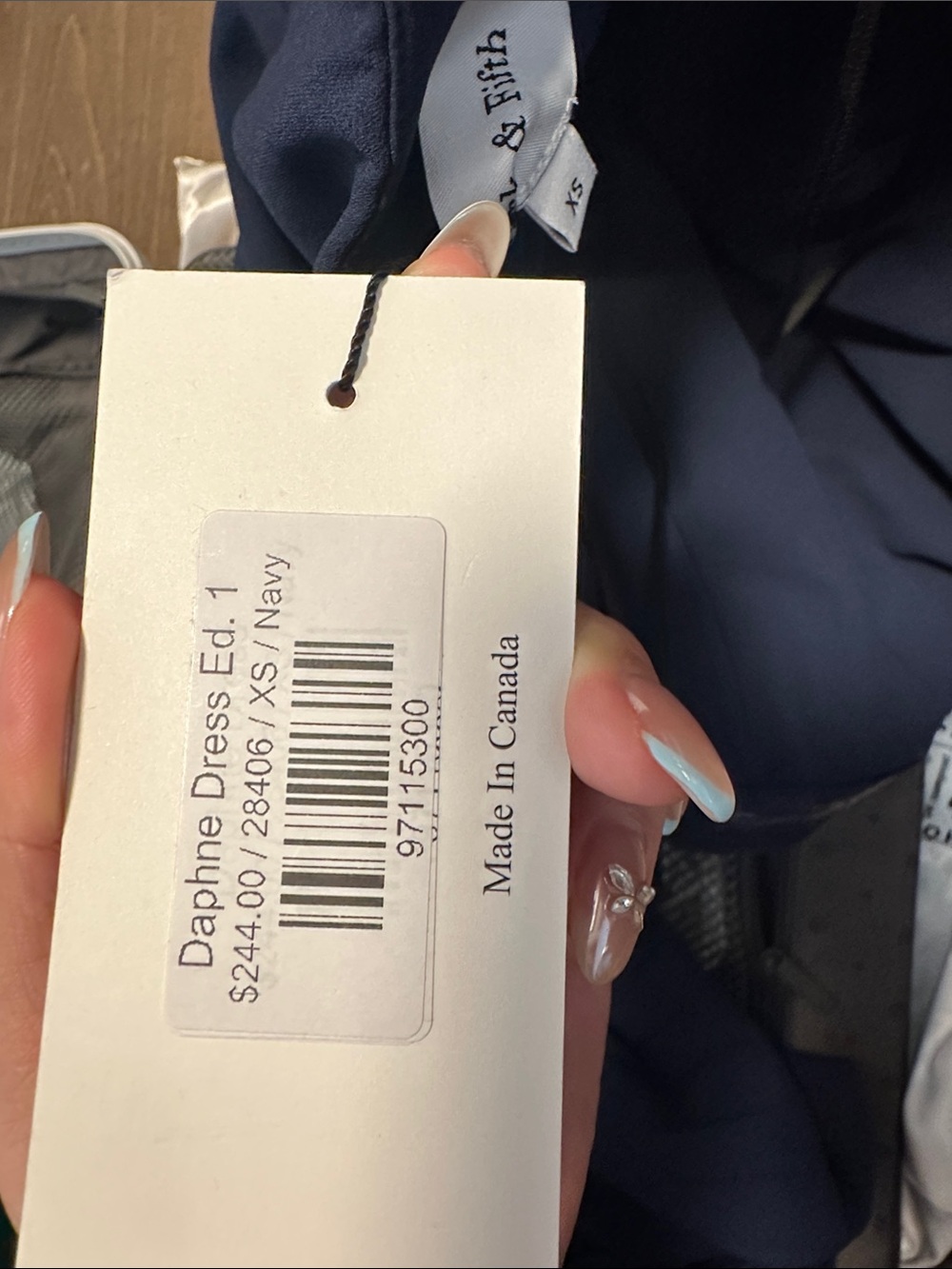 Park & Fifth Navy Strapless Pleated Maxi Dress - Picture 4 of 4